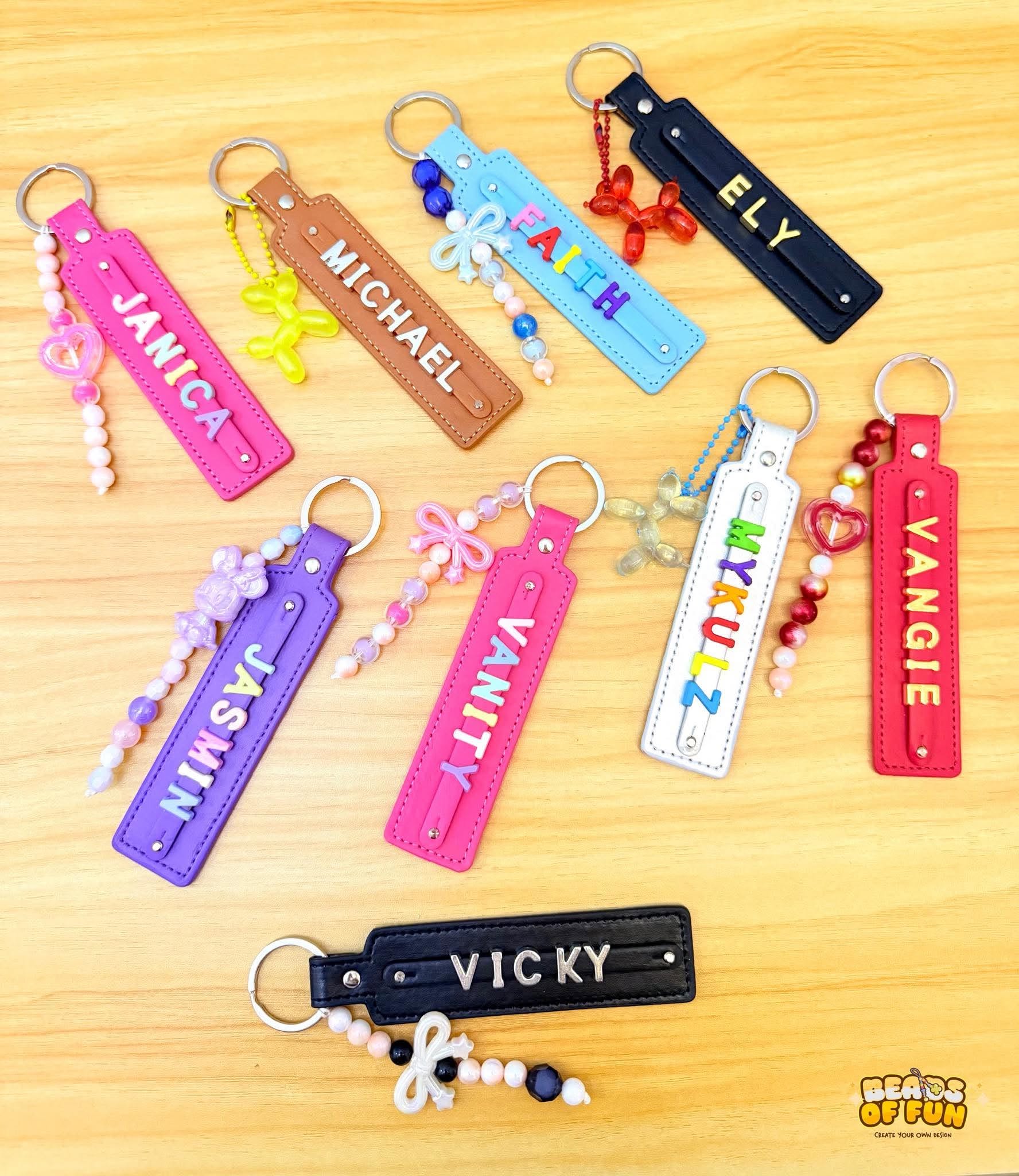 Colorful personalized keychains